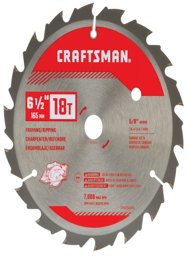CRAFTSMAN Circular Saw Blade 6-1/2 Inch 18T, Framing and Ripping (CMAS265018) - Image 1