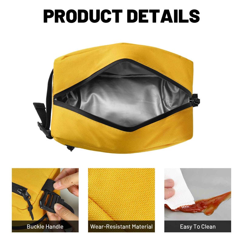 MIER Freezable Snack Bags Small Frozen Mini Cooler Lunch Bag Freezer Insulated Pouch for Adults Work Travel On-the-go,Yellow - Image 5
