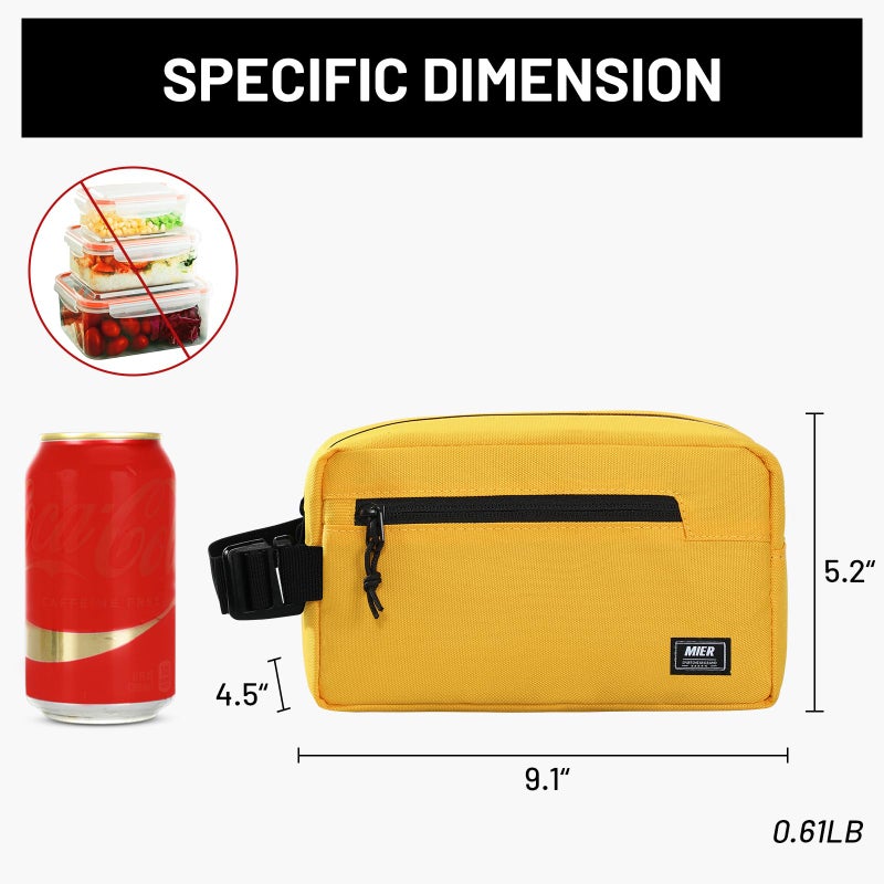 MIER Freezable Snack Bags Small Frozen Mini Cooler Lunch Bag Freezer Insulated Pouch for Adults Work Travel On-the-go,Yellow - Image 4
