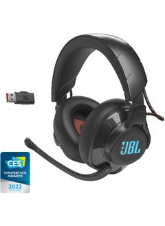 JBL Quantum 610 Wireless  Wireless OverEar Gaming Headset JBL QuantumSURROUND 24GHz Wireless 40 Hours of Wireless Battery Life GameChat dial flipup Boom Microphone Black