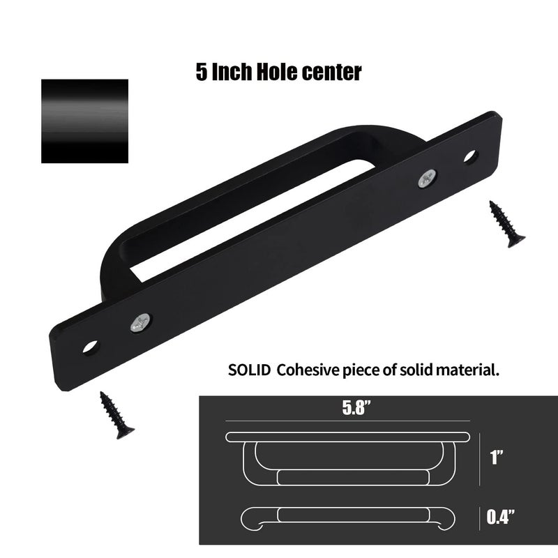 Westablize 12 Pack 5 Inch 128 mm Matte Black Square Cabinet Handles with Base Plate Aluminum Cabinet Pulls Drawer Pulls Sliding Door Pulls Black Cabinet Handles - Image 3