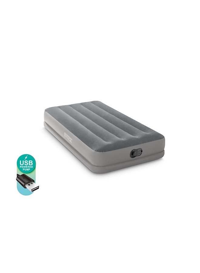 INTEX Dura Beam Prestige Airbed With Fastfill USB Pump Queen Size 60x80x12inch pvc Light/Dark Grey - Image 1