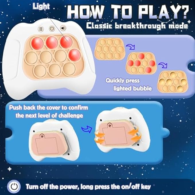 FIDGETS TOYS, FUN STRESS & ANXIETY RELIEF GAMES, HANDHELD GAME LIGHT BUBBLE PUZZLE TOYS FOR KIDS TEENS ADULTS DECOMPRESSION - Image 5