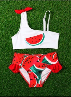 Shein Girl Watermelon Print Ruffle Trim Bikini Swimsuit  - Image 1