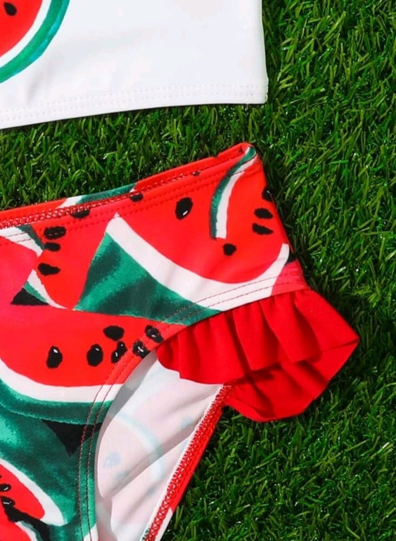 Shein Girl Watermelon Print Ruffle Trim Bikini Swimsuit  - Image 4