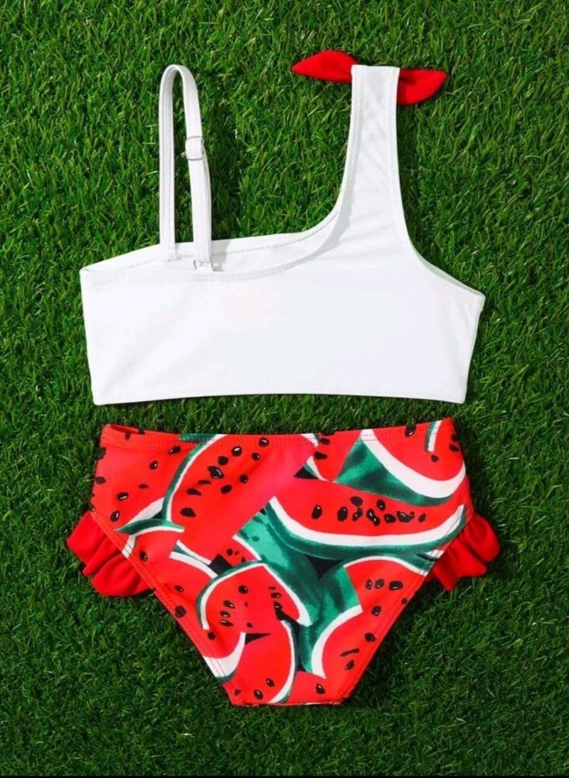 Shein Girl Watermelon Print Ruffle Trim Bikini Swimsuit  - Image 5