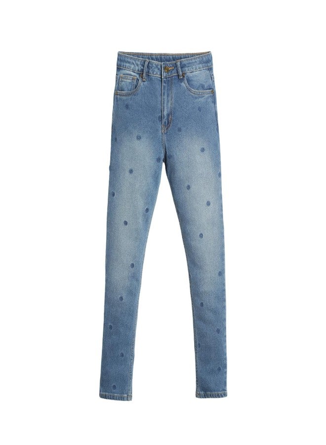 LILPICKS Girls Denim Jeans Medium Blue - Image 1