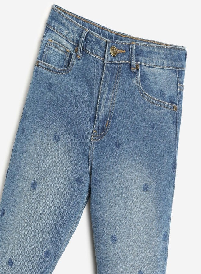 LILPICKS Girls Denim Jeans Medium Blue - Image 3