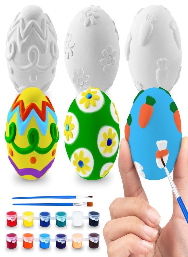 ArtCreativity مجموعة طلاء بيض عيد الفصح ثلاثية الأبعاد من آرت كرييتيفيتي - مجموعة حرف عيد الفصح تشمل قوالب، طلاء، فرش للأطفال والبالغين - مجموعة طلاء خزفي من الجص - هدايا افعلها بنفسك لربيع - حشوات سلال - Image 1