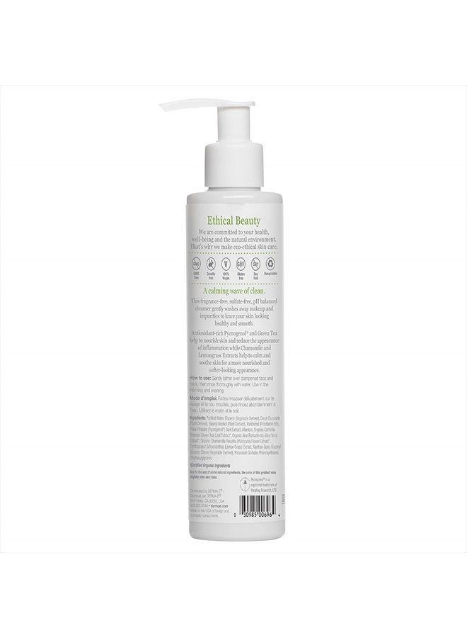 derma-e Sensitive Skin Cleanser – Gentle, Unscented Cleansing Face Wash – Soothing Facial Cleanser with Pycnogenol and Aloe Vera - Reduces Redness and Irritation, 6 fl oz - Image 2