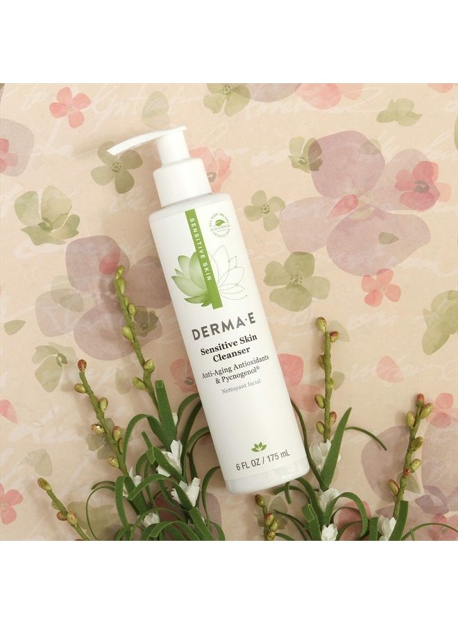 derma-e Sensitive Skin Cleanser – Gentle, Unscented Cleansing Face Wash – Soothing Facial Cleanser with Pycnogenol and Aloe Vera - Reduces Redness and Irritation, 6 fl oz - Image 4