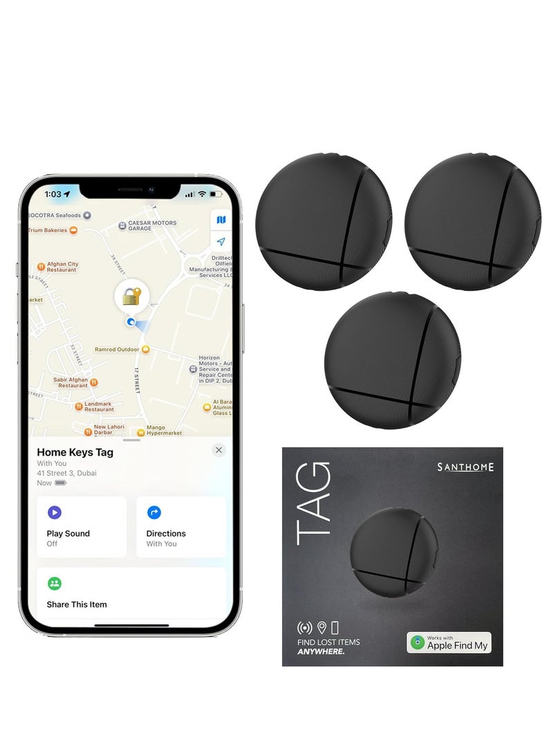سانثوم علامة Santhome - جهاز تعقب العناصر المعتمد من MFI والمتوافق مع Apple Find My وKeychain وLuggage Finder وجهاز التتبع العالمي وبديل AirTag للمحافظ وحقائب الظهر والأشياء الشخصية (1) - Image 1