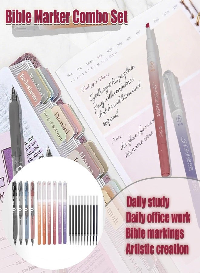 تشانجلي مجموعة أقلام جل للدراسة من تشانغ لي، هدية مثالية للأم، تتضمن 22 قلمًا: 3 أقلام سوداء، قلمان أحمران، 6 أقلام تظليل باستيل مزدوجة الرأس، 75 علامة فهرسة، و10 عبوات إعادة تعبئة - لا تسرب للحبر، كتابة سلسة - هدية مسيحية مثالية لتدوين اليوميات - Image 5