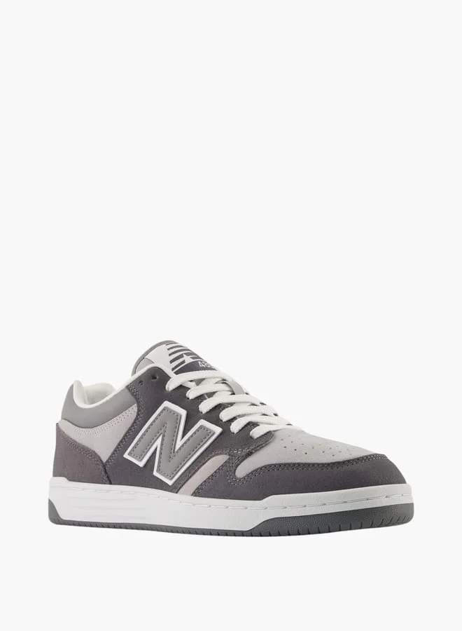نيو بالانس Men's Logo Detail Sneakers with Lace-Up Closure - 480