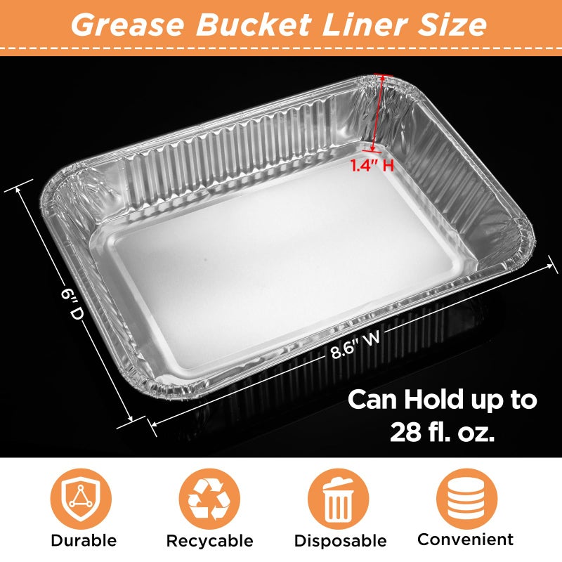 Sageme 20 Pack Weber Grills Compatible Drip Pans 6415 for Weber Grills Spirit Gas Grills, Q Grills, Genesis and Genesis II LX 200 300 Series Disposable Aluminum Foil Grease Trays 6 x 1.4 x 8.6 Inches - Image 2