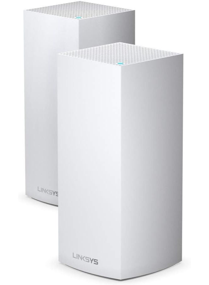 Linksys MX10600 Velop Tri-Band Whole Home Mesh WiFi 6 System (AX5300 Router/Extender for Seamless Coverage of up to 6,000 sq ft / 525 sqm and 4x Faster Speed 50+ devices, 2-Pack, White) white