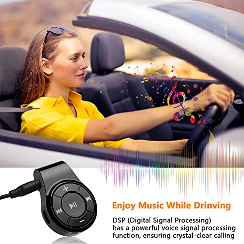 Bluebyte Bluetooth Receiver/Car Kit, Bluebyte Clip Wireless Audio Receiver for Headphones car Audio,Wireless Adapter Support Hands-Free Calling,Bluetooth 5.0 Low Latency for Music(Glossy Black). - Image 3