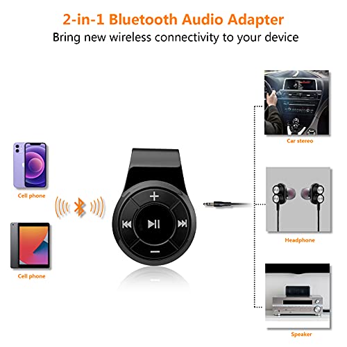 Bluebyte Bluetooth Receiver/Car Kit, Bluebyte Clip Wireless Audio Receiver for Headphones car Audio,Wireless Adapter Support Hands-Free Calling,Bluetooth 5.0 Low Latency for Music(Glossy Black). - Image 5