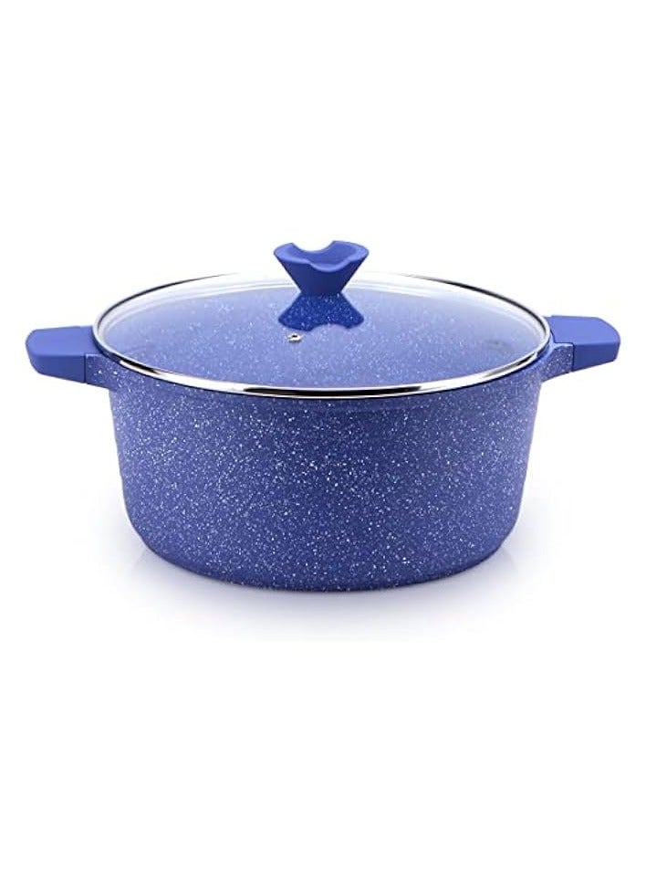 erorex Cooking Pot, 28cm Large Size casserole with Glass lid, Blue  - Image 2