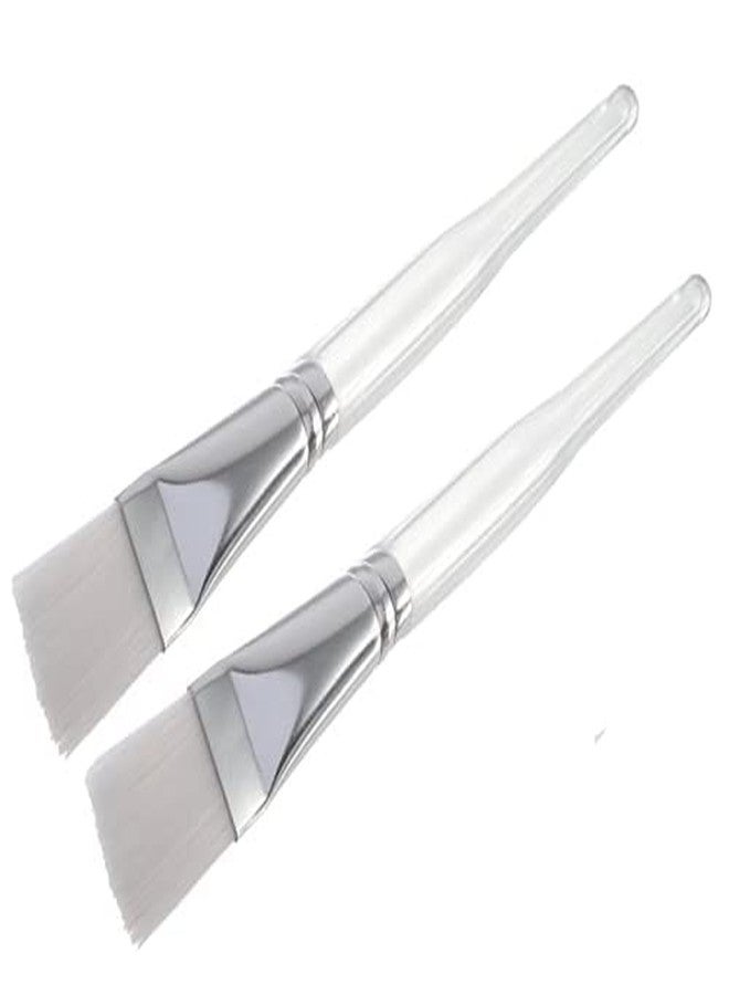 VEDETIC Professional 2pcs Plastic White Flat Bleach Face Pack Applicator Soft Brush for Men and Women, Home Use, Salon Use, Parlour Use - Image 1