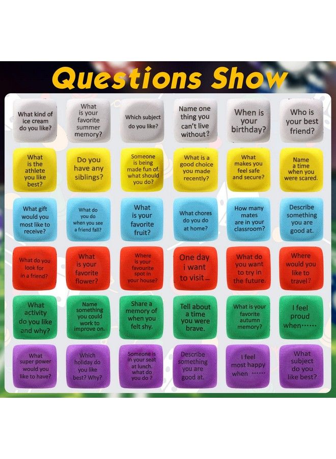 Hanaive 12 قطعة مكعبات المحادثة التعليمية أنشطة التعلم العاطفي الاجتماعي مكعب إسفنجي للفصول الدراسية مدرسة المعلم لوازم ألعاب الحفلات - Image 3