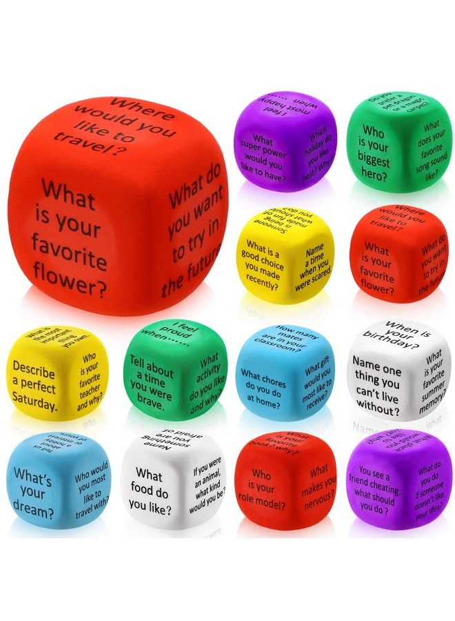 Hanaive 12 قطعة مكعبات المحادثة التعليمية أنشطة التعلم العاطفي الاجتماعي مكعب إسفنجي للفصول الدراسية مدرسة المعلم لوازم ألعاب الحفلات - Image 1