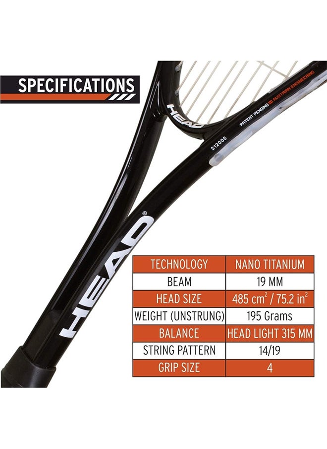 HEAD - HEAD Nano Ti Spector Squash Racket, full size with cover 195 gms unstrung weight - Image 1