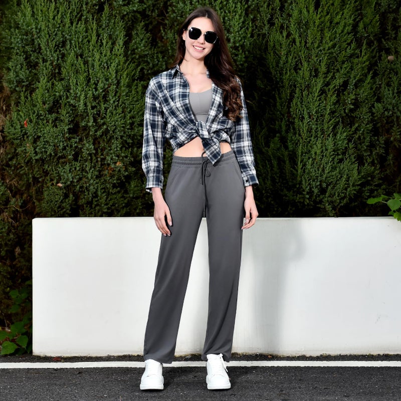 Walifrey Wide Leg Sweatpants for Women, Baggy Track Pants with Poackets Drawstring for Joggers Casual Wear(Black L) - Image 3