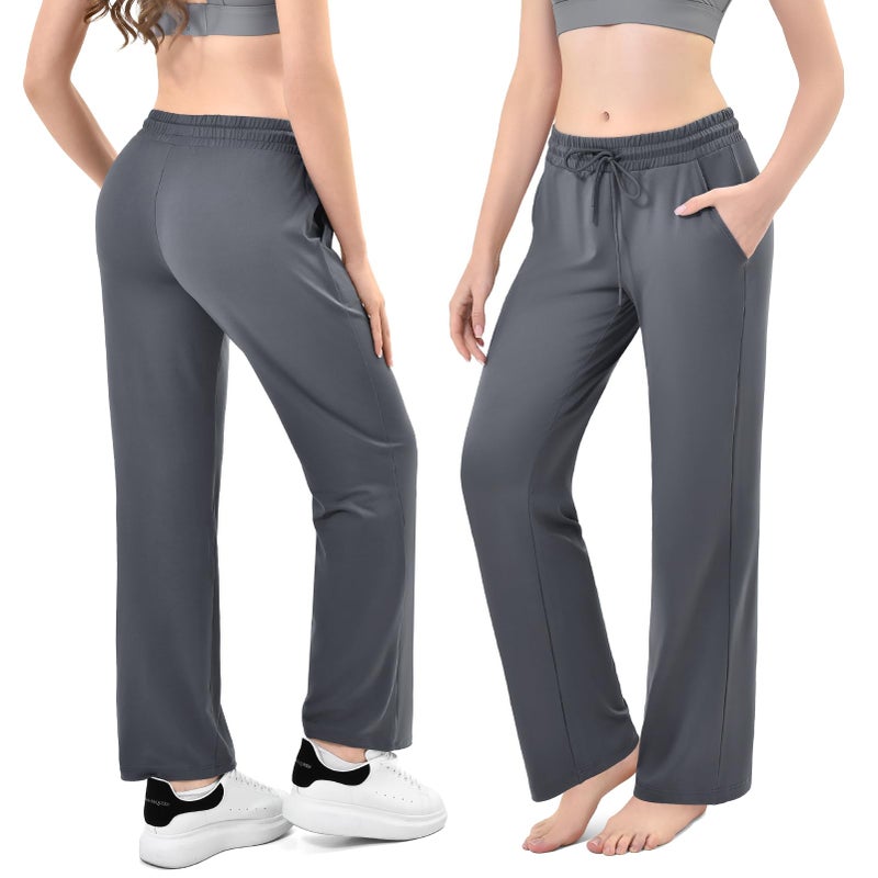 Walifrey Wide Leg Sweatpants for Women, Baggy Track Pants with Poackets Drawstring for Joggers Casual Wear(Black L) - Image 2