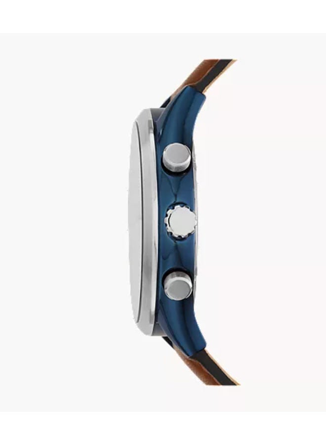 فوسيل Men Leather Chronograph Wrist Watch BQ2402 - Image 3