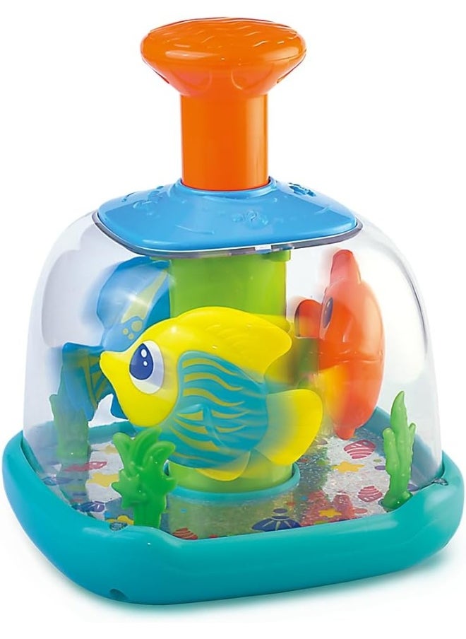Hap-p-kid Little Learners Aquarium Push 'N Spin - Interactive Spinning Fish Toy  - Image 2