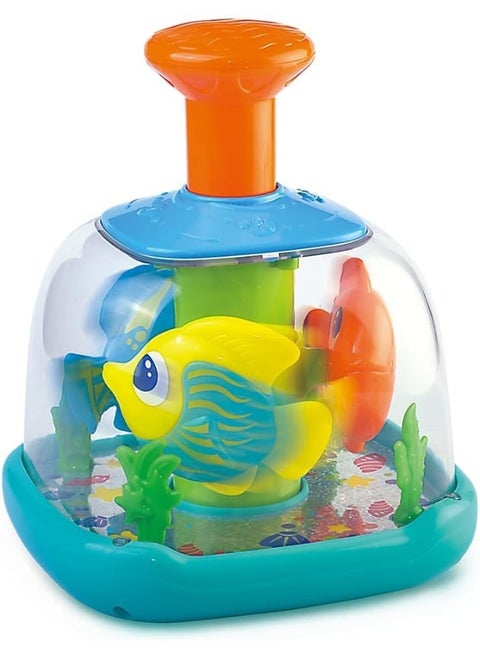Little Learners Aquarium Push 'N Spin - Interactive Spinning Fish Toy