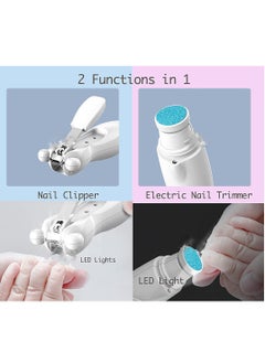 SYOSI Baby Nail File Electric Nail Trimmer, USB Rechargeable 20 in 1 Toddler Nails Clippers Safe Kit Built-In LED Light Replacement Heads, Newborn Toes and Fingernails, Trim and Polish  - Image 3