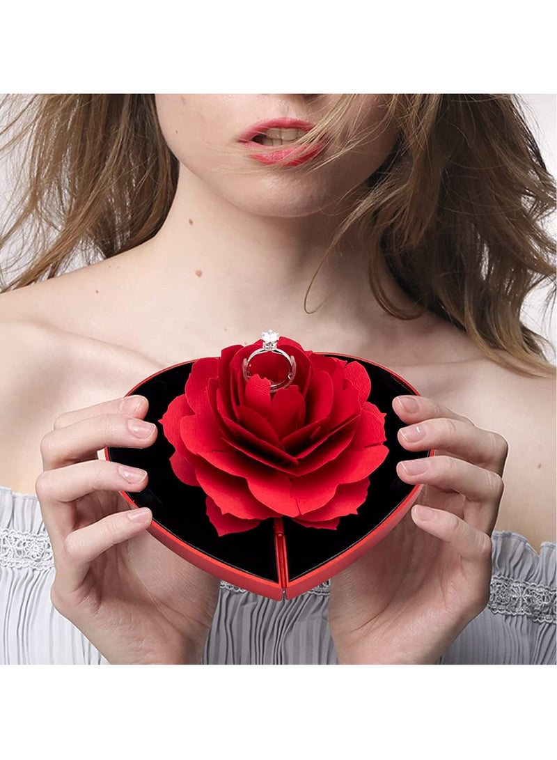 Barakah Ring Box, Engagement Rose Ring Box, Surprise Jewelry Storage Holder for Woman as Proposal Engagement Wedding Ring Jewelry Gift Case in Valentine's Day - Image 3
