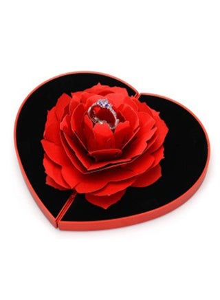 Ring Box, Engagement Rose Ring Box, Surprise Jewelry Storage Holder for Woman as Proposal Engagement Wedding Ring Jewelry Gift Case in Valentine's Day