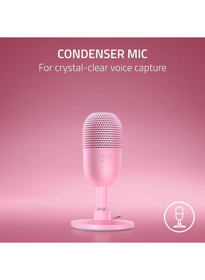 ريزر ميكروفون Razer Seiren V3 Mini USB، ميكروفون مكثف، نمط التقاط فائق القلب، مستشعر كتم الصوت بلمسة واحدة مع مؤشر LED، ممتص للصدمات، صغير الحجم للغاية، كمبيوتر شخصي، Discord، OBS Studio، XSplit - كوارتز - Image 2