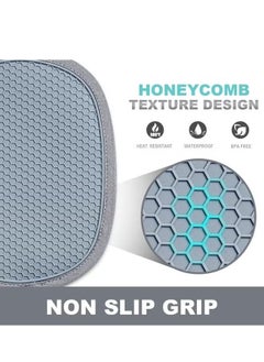 Generic 2-Piece Heat and Slip Resistant Silicone Kitchen Oven Mitts,Quilted Liner 19x25 Cm Gray  - Image 3