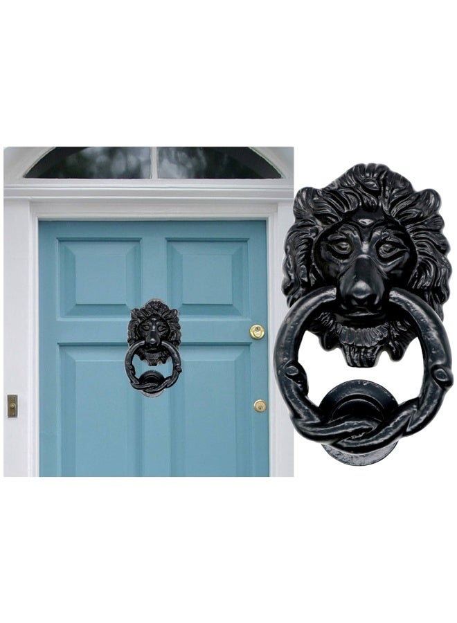 ROBUSTLINE Cast Iron Door Knocker Lion Head 159Mm Black Antique For Front Door Front Door Furniture With A Classic Period Design Perfect For Alerting You Of Visitors To Your Home 