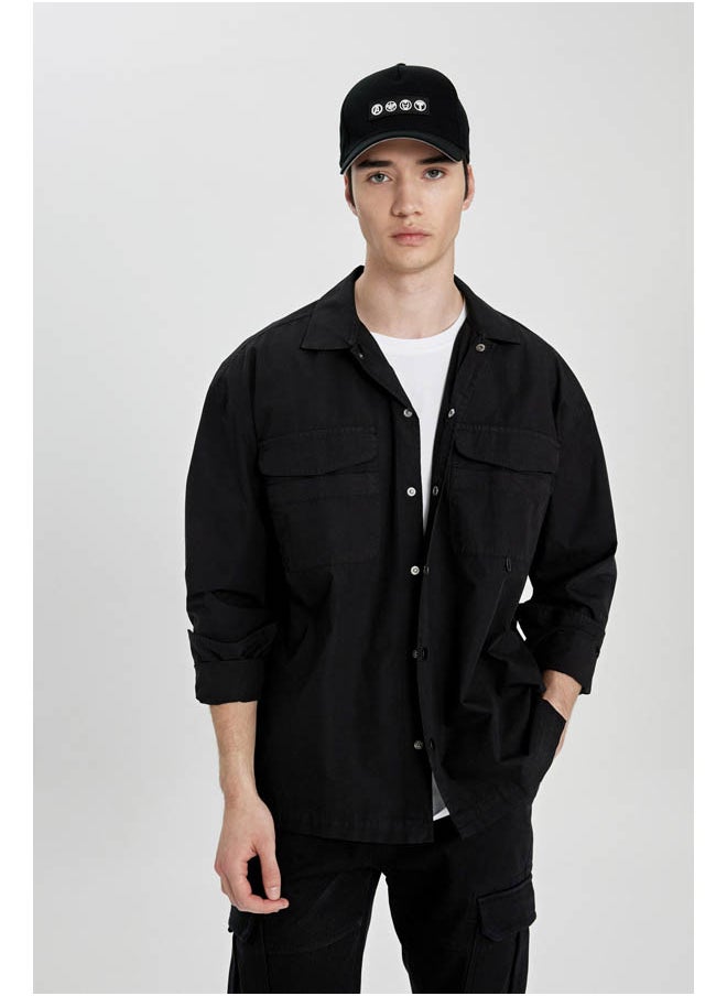 DeFacto - Man Oversize Fit Woven Long Sleeve Shirt - Image 1