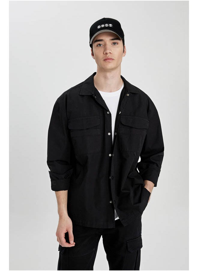 DeFacto - Man Oversize Fit Woven Long Sleeve Shirt - Image 1