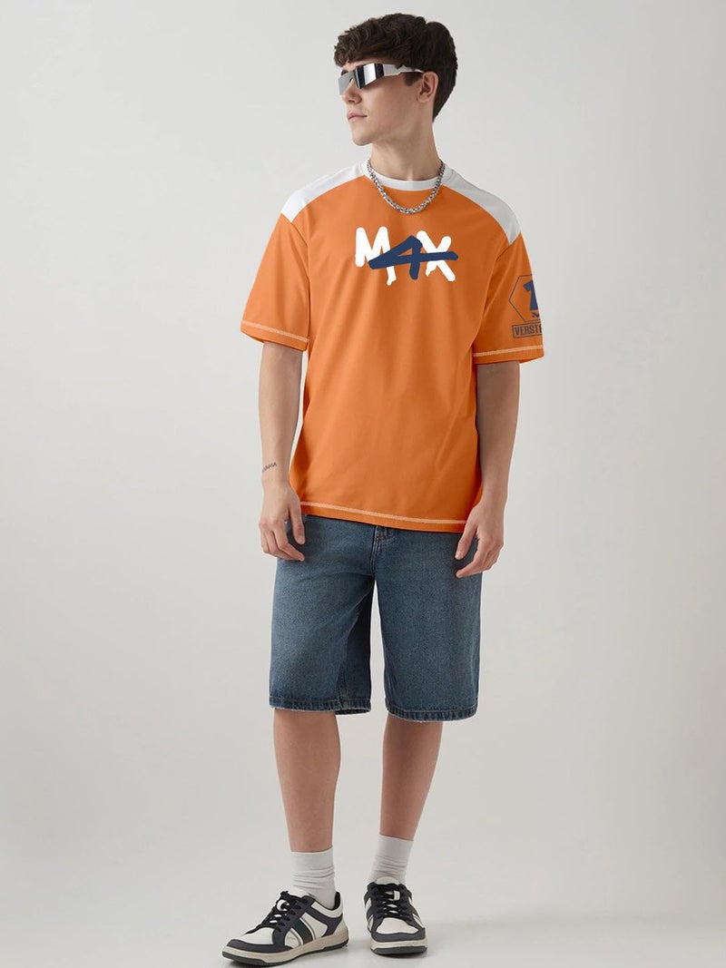 Crazymonk Max Verstappen Printed Graphic Oversized T-Shirt - Multi Color- XL - Image 3