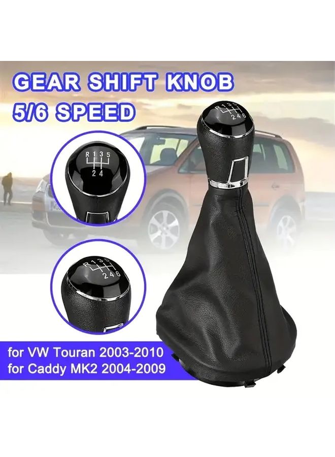 مقبض ناقل الحركة اليدوي بست سرعات أسود لسيارة فولكس فاجن كادي MK2 توران 2003-2010 ترقية داخلية للسيارة - Image 1