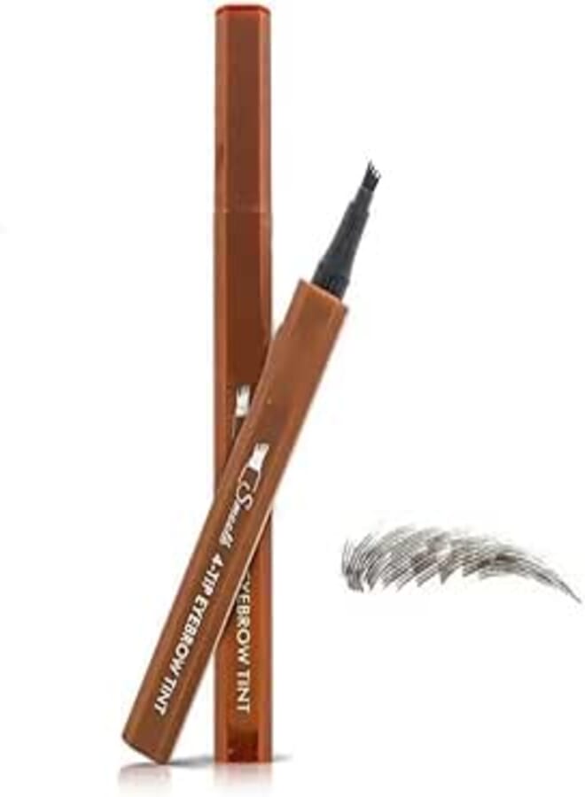 Liquid Eyebrow Pen, Waterproof Microblading Eyebrow Pencil with a Micro-Fork Tip Applicator, Creates Natural Looking Brows Effortlessly-DARK BROWN