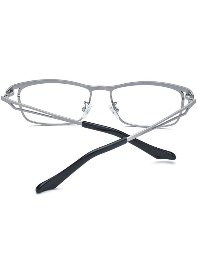 FONEX Pure Titanium Glasses Frame Men Square Eyeglasses Optical Eyewear F85775 (F85768 Silver, Clear) - Image 5