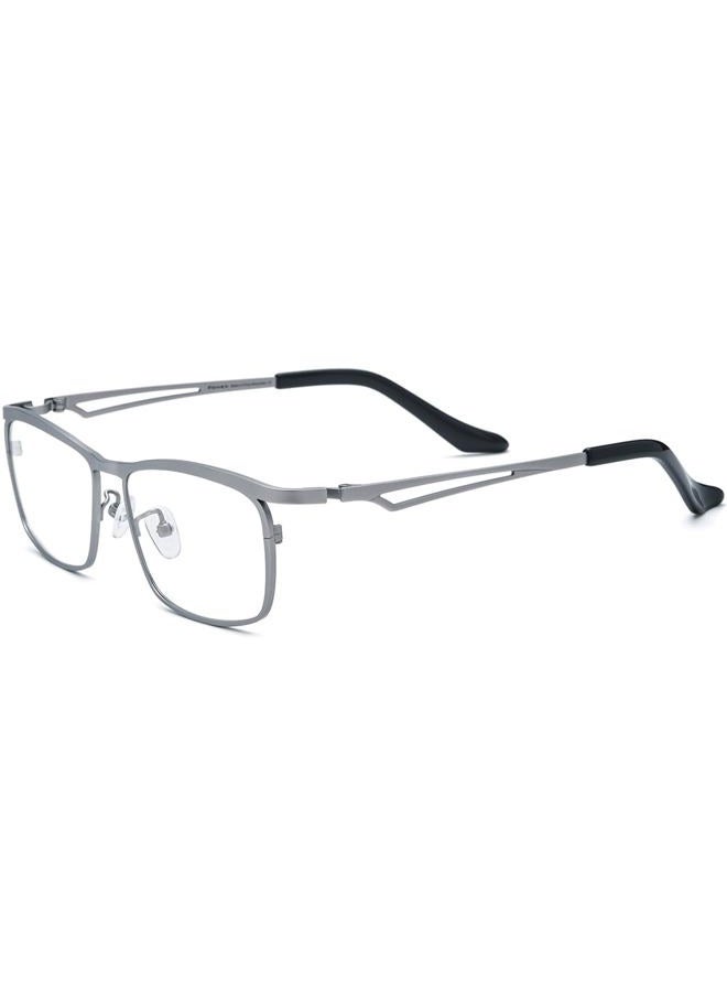 FONEX Pure Titanium Glasses Frame Men Square Eyeglasses Optical Eyewear F85775 (F85768 Silver, Clear) - Image 1