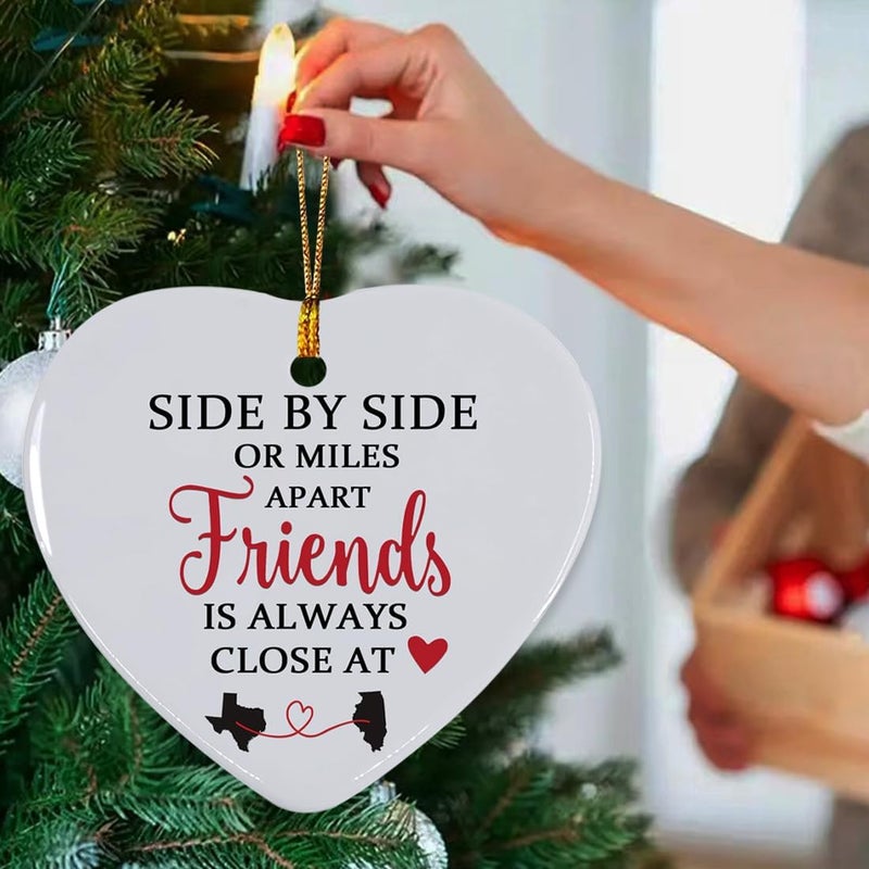 JUNQIU US Friends Christmas Ornaments 2025, Best Friend Ornaments for Women, Gifts for Best Friends, Friendship Gifts for Women, Gift for Long Distance Friends - Image 3