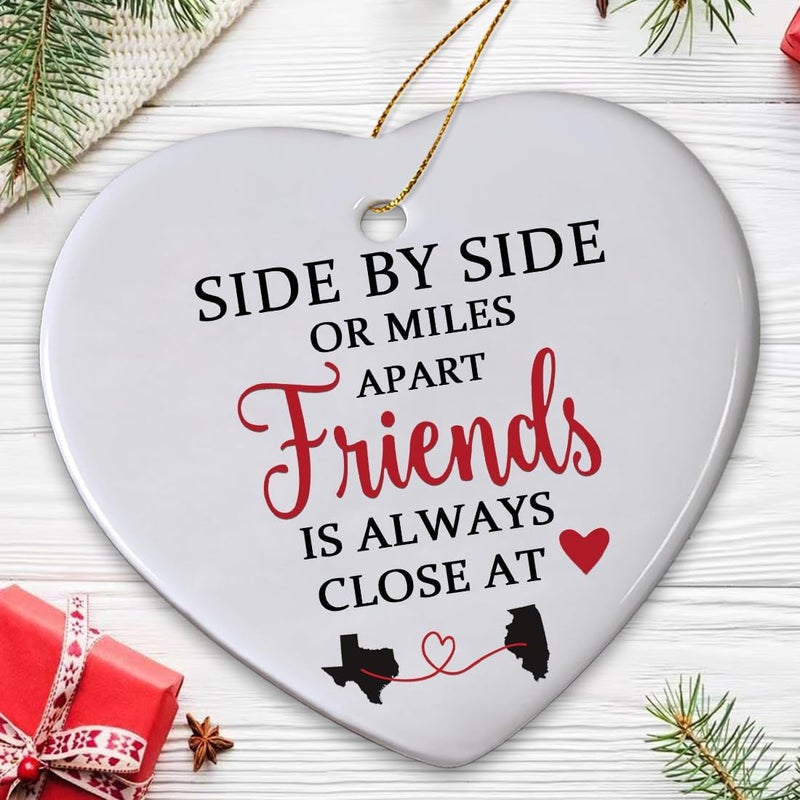 JUNQIU US Friends Christmas Ornaments 2025, Best Friend Ornaments for Women, Gifts for Best Friends, Friendship Gifts for Women, Gift for Long Distance Friends - Image 2