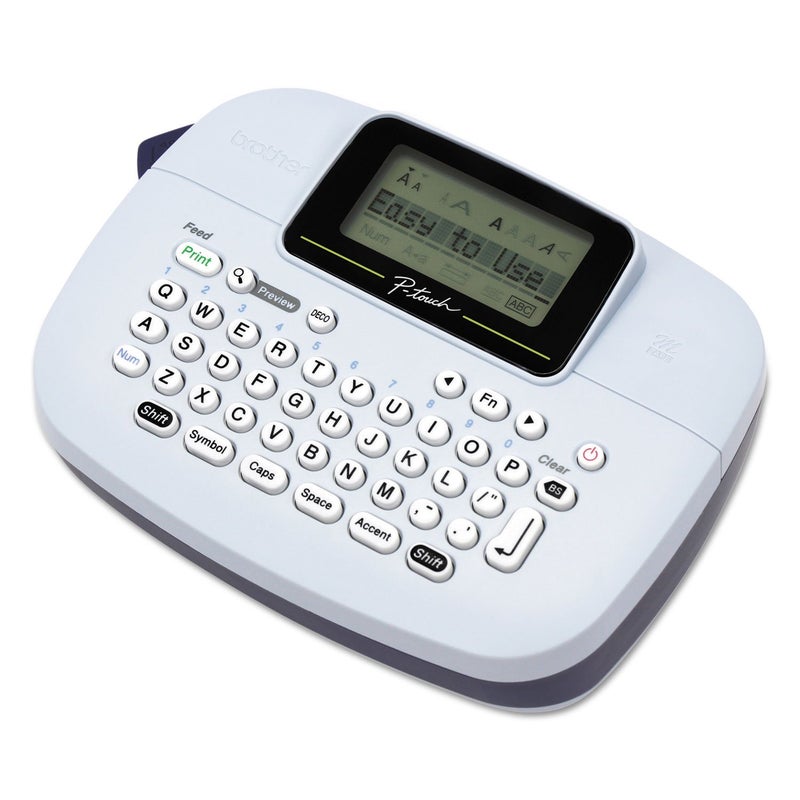 Brother P-Touch, PTM95, Monochrome, Handy Label Maker, 9 Type Styles, 8 Deco Mode Patterns, Navy Blue, Blue Gray - Image 2