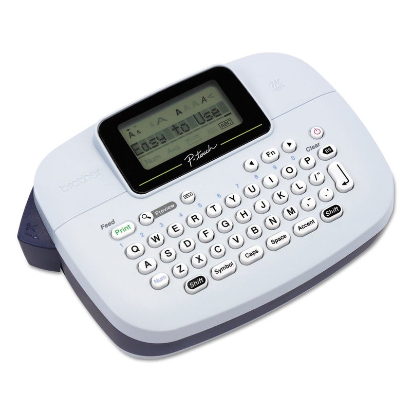 Brother P-Touch, PTM95, Monochrome, Handy Label Maker, 9 Type Styles, 8 Deco Mode Patterns, Navy Blue, Blue Gray - Image 4