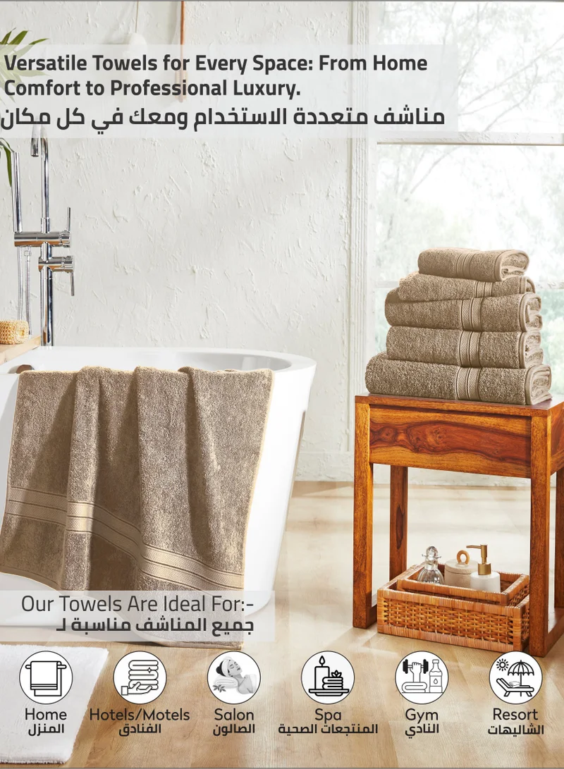 Donetella Premium 100 % Combed Cotton 1-Pcs Bath Sheet (85 X 172 CM) 600 GSM Large Towel, Highly Absorbent, Quick Dry,Best Towel for Bathroom, Spa And Hotel,Dark Beige